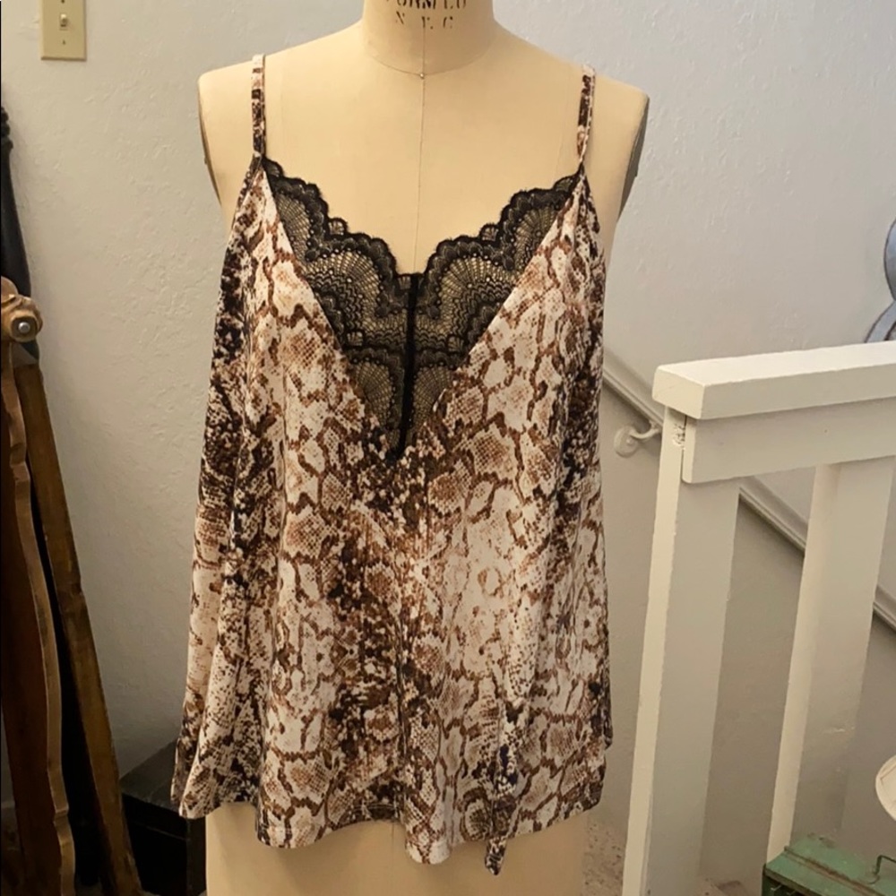 Buckle snake print tank, size M